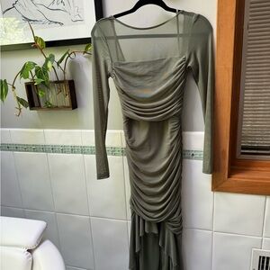 Hello Molly Sage Green Long Sleeve Dress